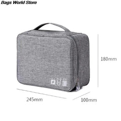 Travel Cable Organizer Case with Adjustable Divides
