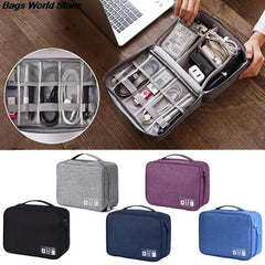 Travel Cable Organizer Case with Adjustable Divides
