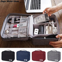 Travel Cable Organizer Case with Adjustable Divides