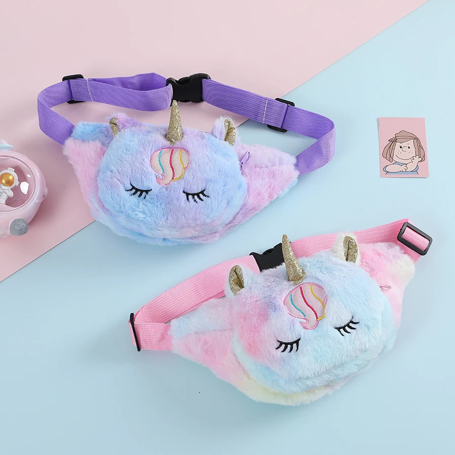 Kids Unicorn Doll Bag Rainbow Waist Pack Chest Bag