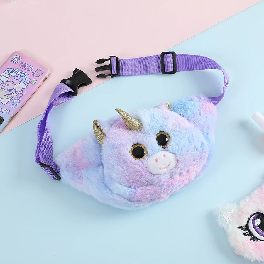 Kids Unicorn Doll Bag Rainbow Waist Pack Chest Bag