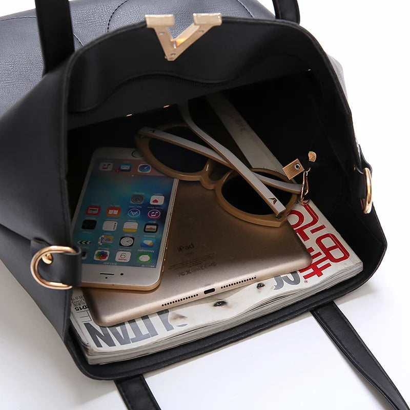 Vintage Women Hand Bag Set Top-handle Bags