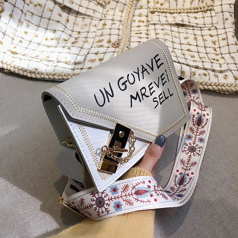 Messenger Bag Leather Bag Women Ins Broadband Small Square Bag