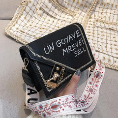 Messenger Bag Leather Bag Women Ins Broadband Small Square Bag