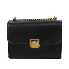 Solid Leather Shoulder Chain Bag Crossbody Bags Purses Messenger Bag