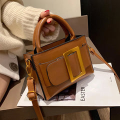 Vintage PU Leather Crossbody Bag for Women, Soft Shoulder Handbag