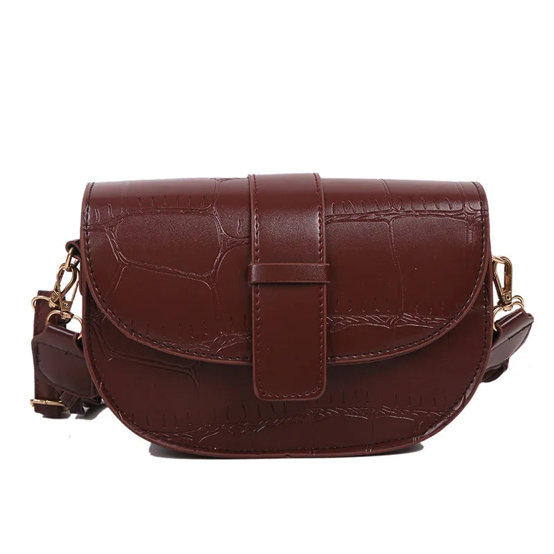 Vintage PU Leather Shoulder Saddle Bag for Women