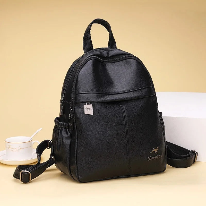 Vintage Women Backpacks High Female Back Pack Ladies Leather Travel Backpack