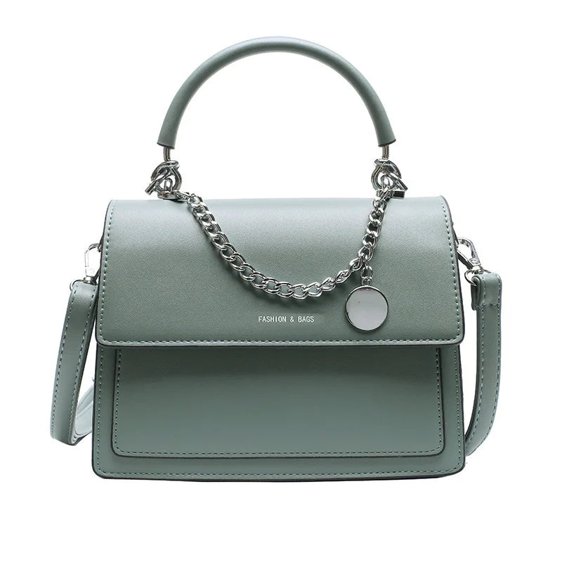 Small Pu Leather Shoulder Bag for Girls Green Yellow B069