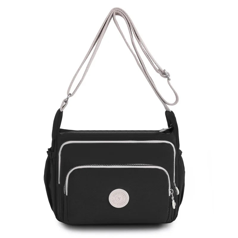 Multi-Layers Crossbody Shoulder Bags for Women Female Waterproof Nylon Solid Mes