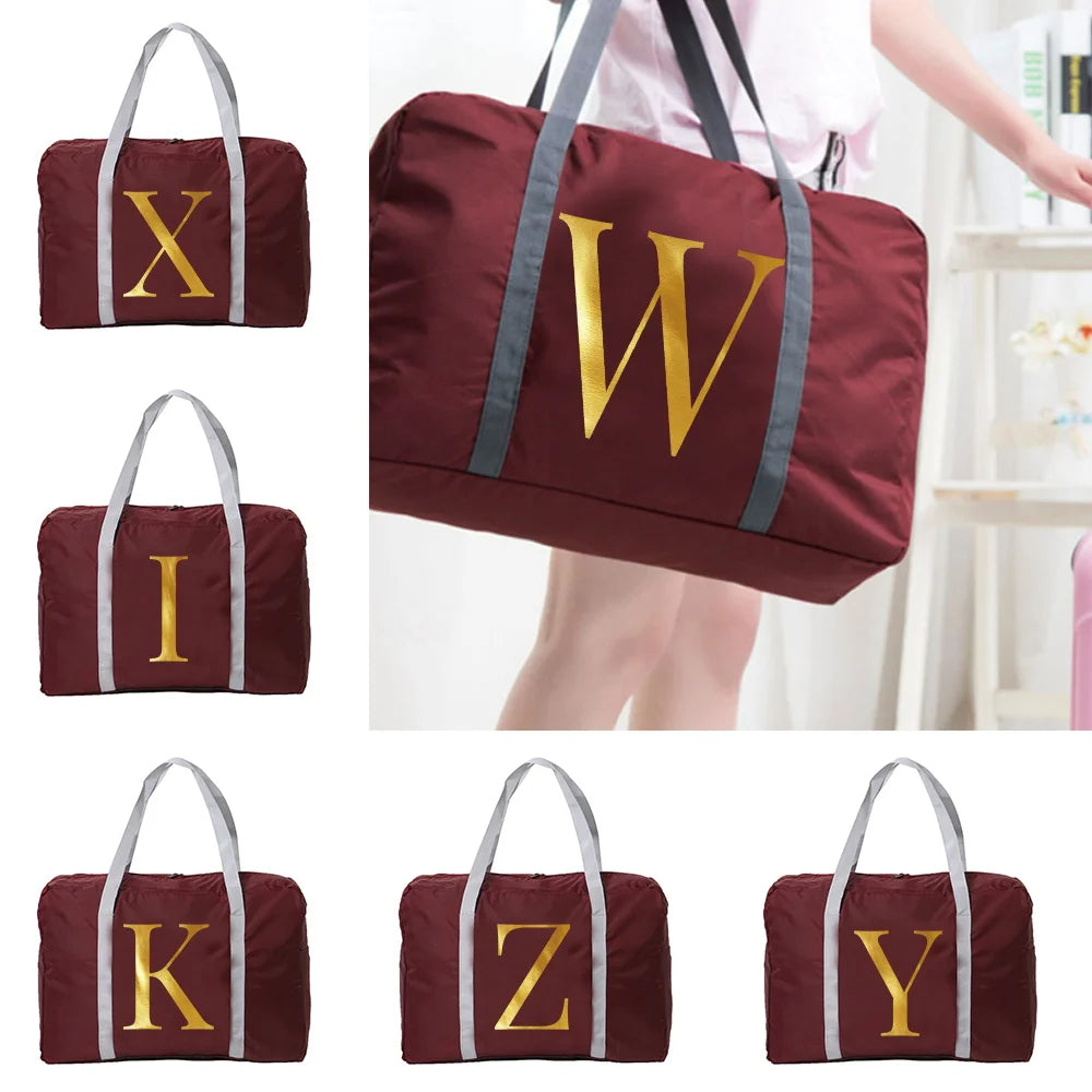 26 Letter Series Foldable Travel Bag Large Capacity Portable Luggage