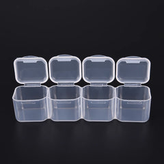 28 Slots 4 Week Pill Case Clear Plastic Adjustable Jewelry Storage Box