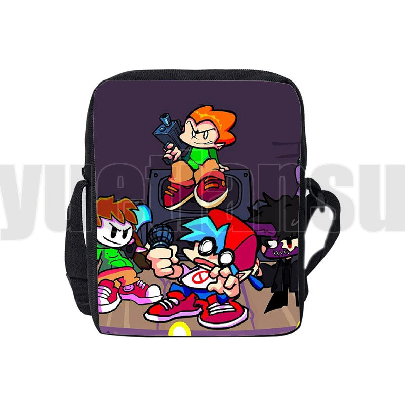 3D Hot Game Friday Night Funkin Shoulder Bag Children Canvas Crossbody Bags
