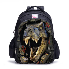 3D Printed Dinosaur School Bag for Boys, Animal Children Backpack