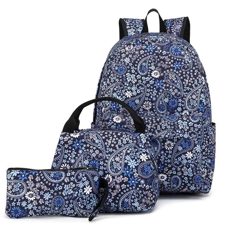 Waterproof Oxford Cloth Student Backpack Set