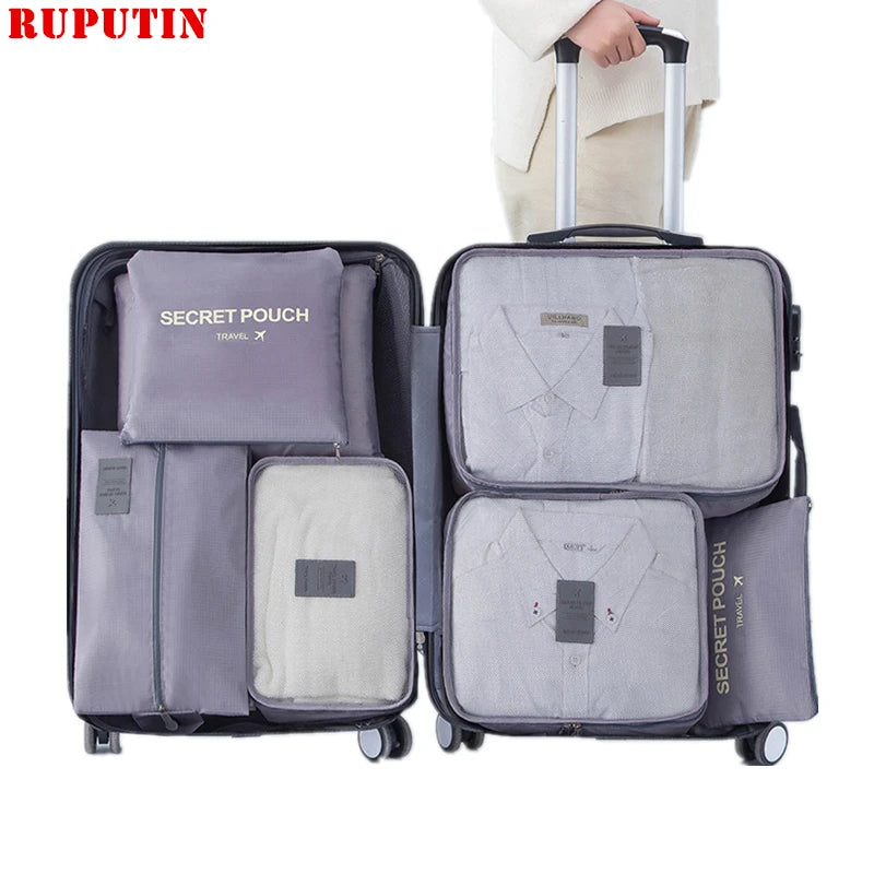 7PCS Travel Mesh Bags Organizer Clothes Cosmetics Makeup Home Shoes Underwear