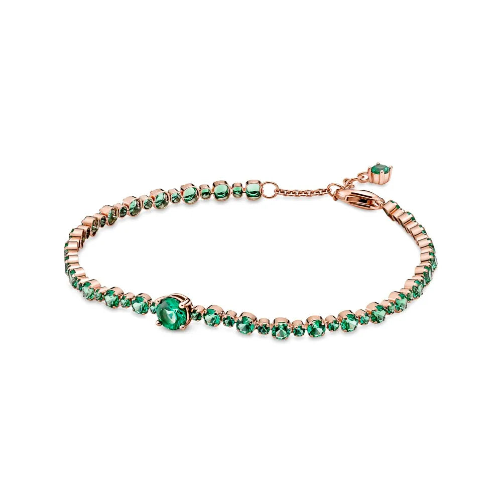 925 Sterling Silver Heart Tennis Bracelet for Women