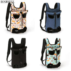 Adjustable Dog Carrier Backpack Pet Travel Bag Legs Out Front-Facing