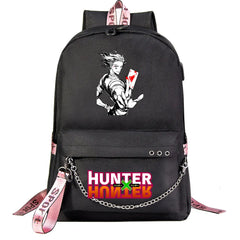 Anime Hunter USB Boys Girls Kids School Book Bags Women Backpack Canvas Men