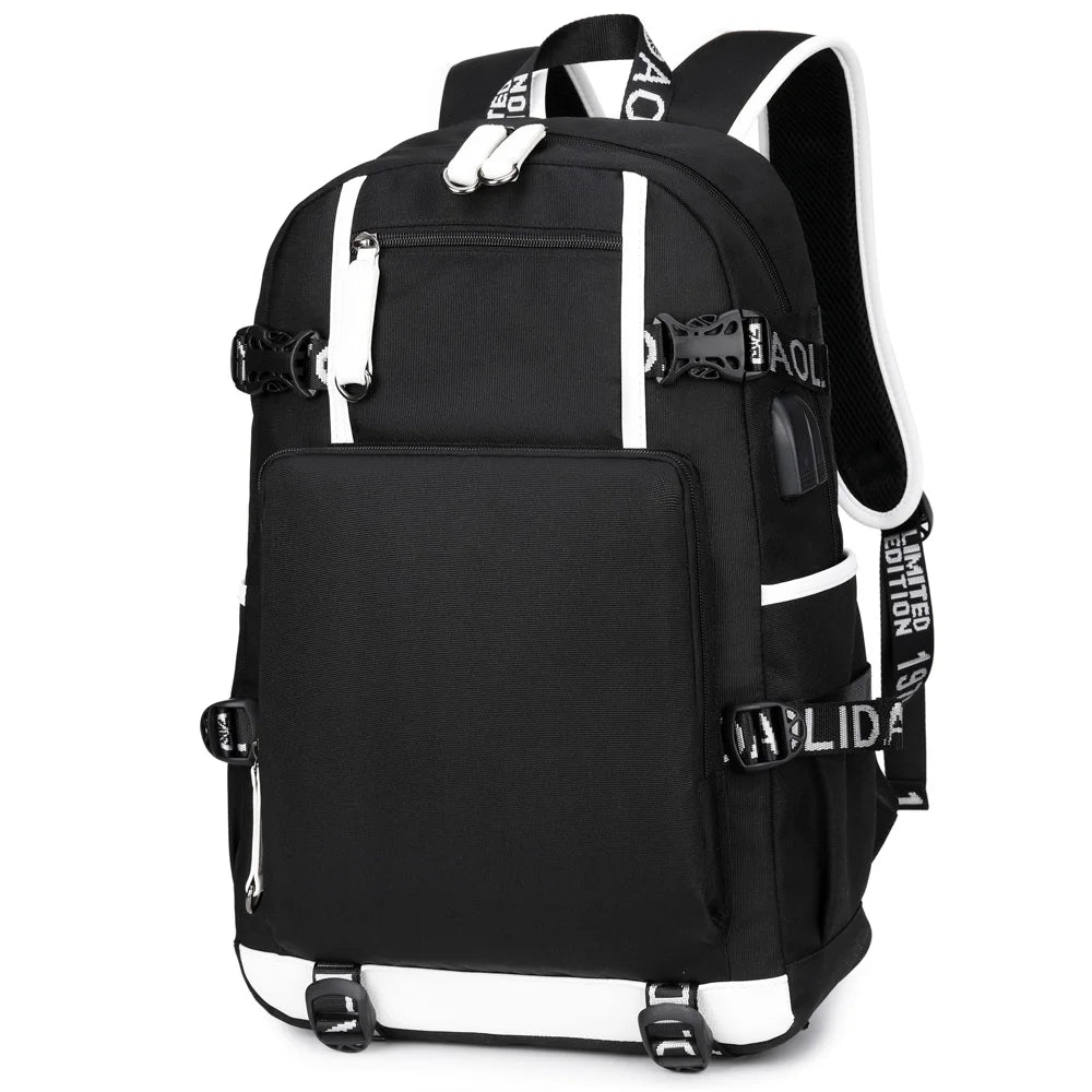 Anime Kakashi Sasuke Itachi USB School Bag Large Capacity Student Schoolbags