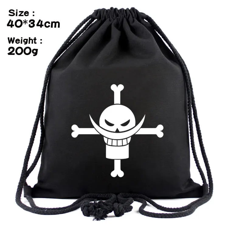 One Piece Luffy Skull Pirate Women Men Backpacks Canvas Book Bags