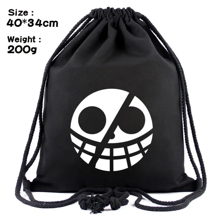 One Piece Luffy Skull Pirate Women Men Backpacks Canvas Book Bags