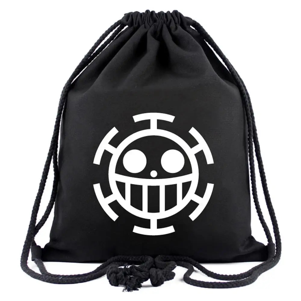 One Piece Luffy Skull Pirate Women Men Backpacks Canvas Book Bags
