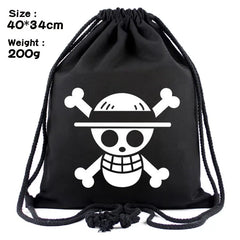 One Piece Luffy Skull Pirate Women Men Backpacks Canvas Book Bags