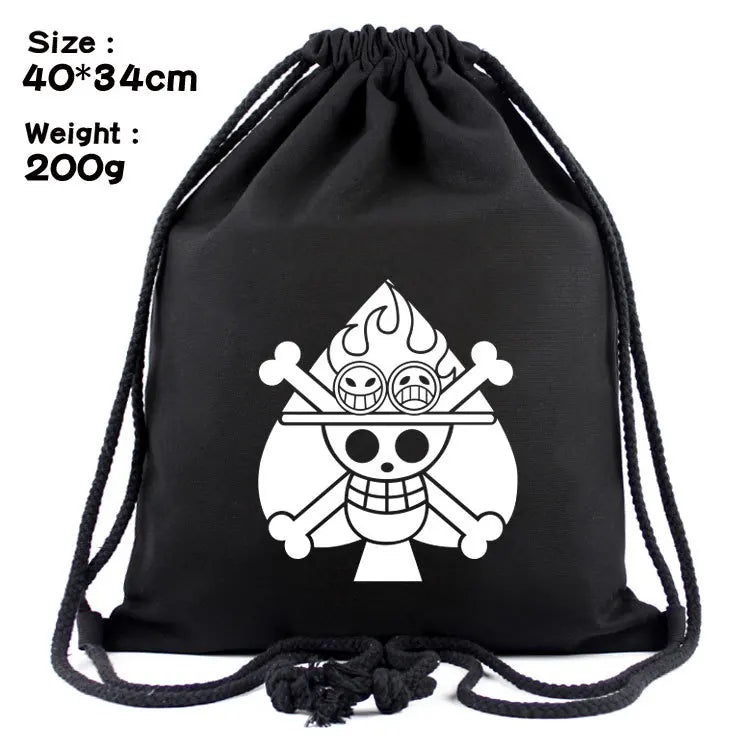 One Piece Luffy Skull Pirate Women Men Backpacks Canvas Book Bags