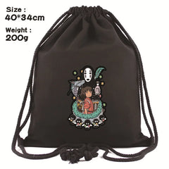 Anime Totoro Backpack Schoolbags Canvas Drawstring Bagpack