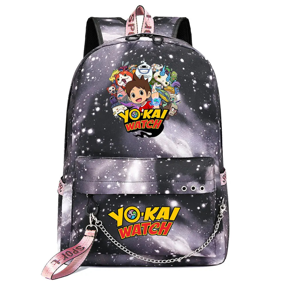 Anime Youkai Watch USB School Book Bags Canvas Men Women Backpack