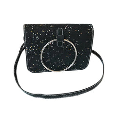 Women's PU Leather Handbag Metal Ring Shoulder Bag