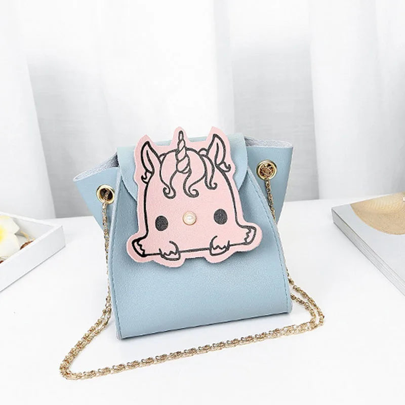 Women Mini Shoulder Bag PU Leather Handbag Metal Chain Messenger Bags