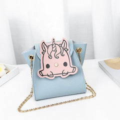 Women Mini Shoulder Bag PU Leather Handbag Metal Chain Messenger Bags
