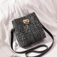 Arrival PU Leather Women Bucket Bag Shoulder Bag Panelled Crossbody Bag