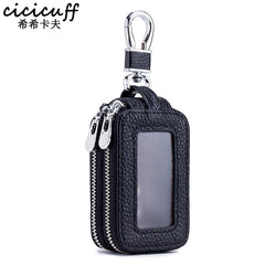 Arrival Leather Key Holders Double Zipper Square Home Keys Case