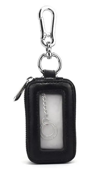 Leather Woman Car Key Holders Housekeeper Double Zipper Square Key Case