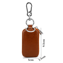 Leather Woman Car Key Holders Housekeeper Double Zipper Square Key Case