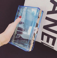 High Art Acrylic Box Bag Flap Clutch Chain Handbag