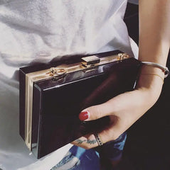 High Art Acrylic Box Bag Flap Clutch Chain Handbag