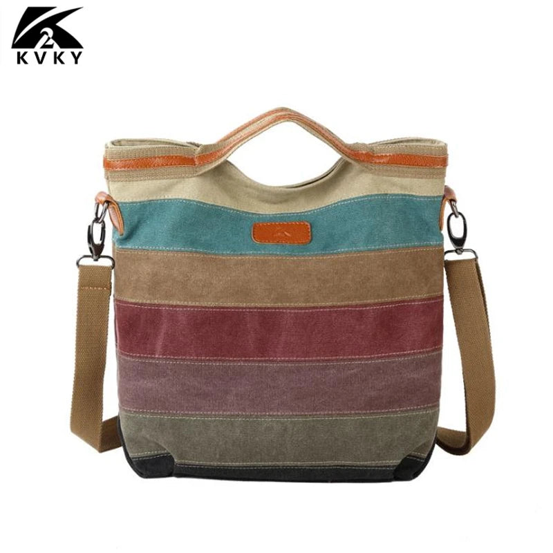 Arrival Large Locket Patchwork Women Handbags Canvas Bag Shoulder Messenger Bag
