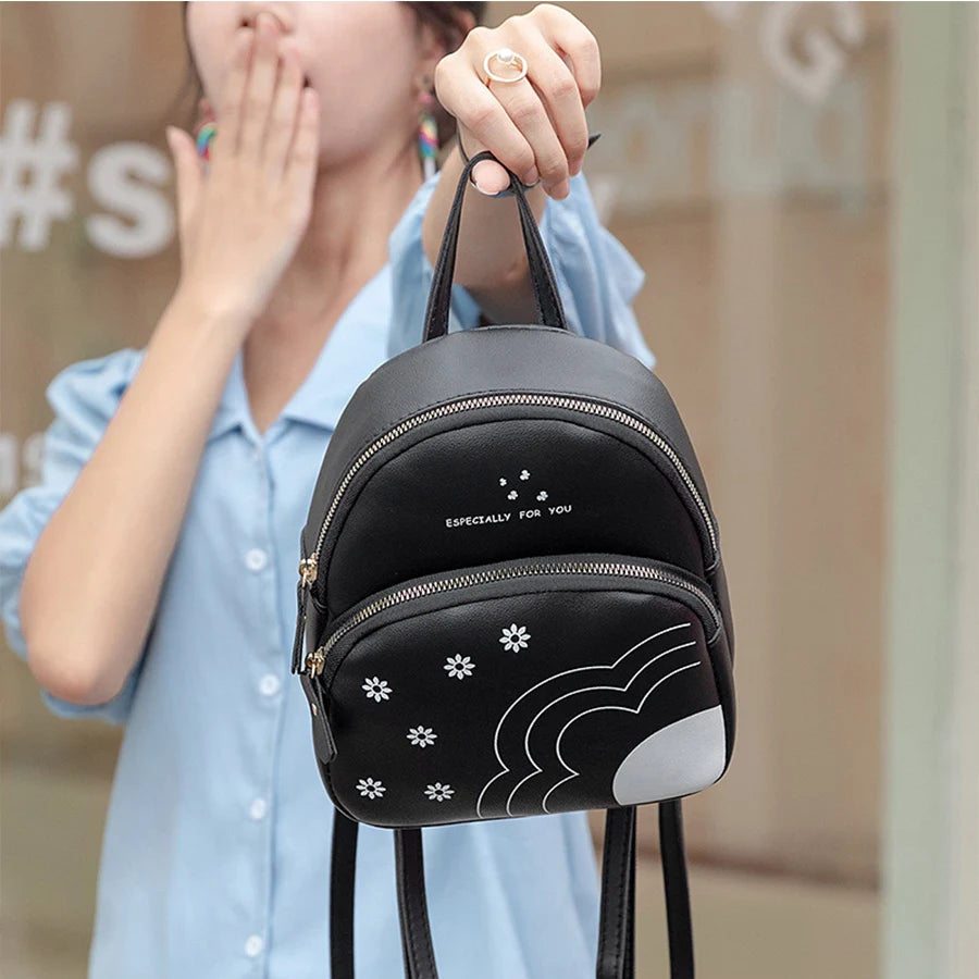 Arrival Mini Backpack Leather Summer Pure Pattern Multi-Functional Girls' Small