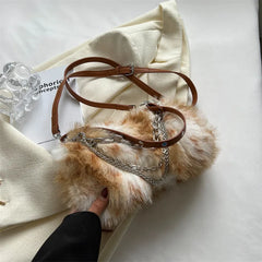 Arrival Lady PU Leather & Faux Fur Handbag Shoulder Bag