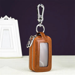 Arrival Leather Men Car Key Holders Housekeeper Double Zipper