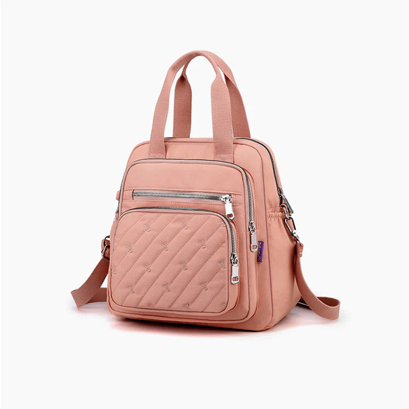 Women's Waterproof Nylon Shoulder Bag Travel Backpack