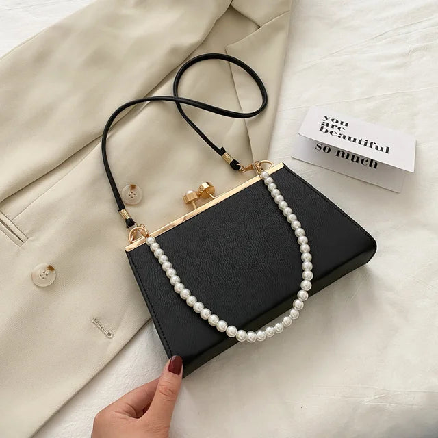 Retro PU Leather Women Handbag Lady Lock Crossbody Messenger Bag