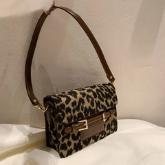 Leopard Shoulder Bag Retro Small Square Bag Ladies Crossbody Bag