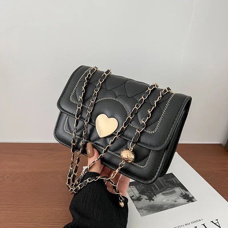 Heart Pattern Chain Shoulder Bag Crossbody Bags For Women
