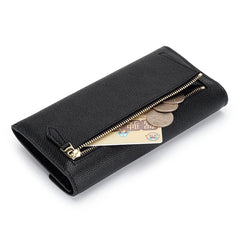 Ladies Leather High Wallet Palm Pattern Long Purse Clutch
