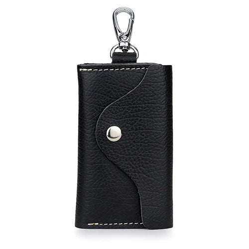 Leather Key Holder Keychain Covers Zipper Key Case Bag